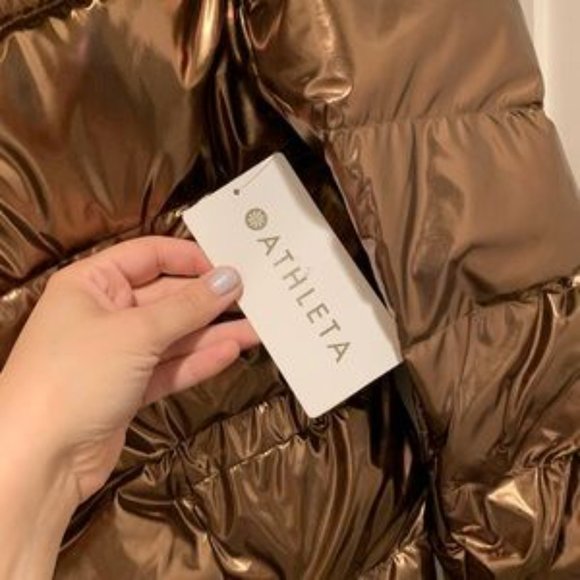 Athleta Down Jacket in Metallic Bronze - XL - Picture 5 of 6